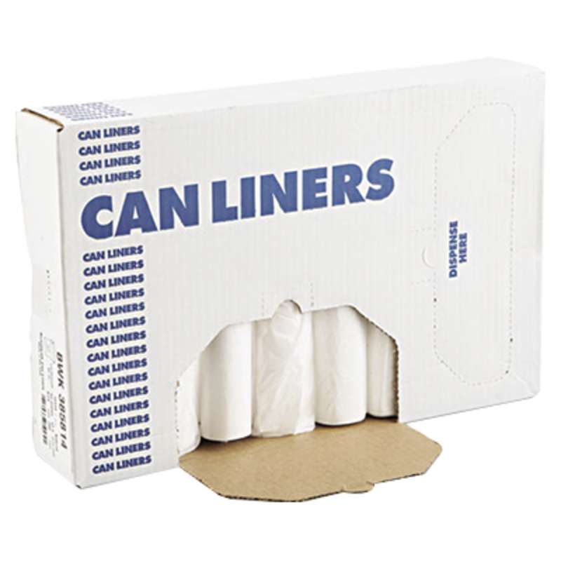 Boardwalk BWK 385814 High-Density Can Liner, 60 gal, 58 in x 38 in x 14 Micron, Clear, 200/CA